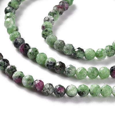 Natural Ruby in Zoisite Beads Strands G-S362-109B-1