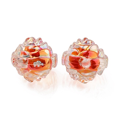 UV Plating Rainbow Iridescent Acrylic Beads OACR-P010-20C-1