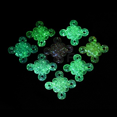 UV Plated Iridescent & Luminous Transparent Acrylic Beads OACR-G033-06G-1