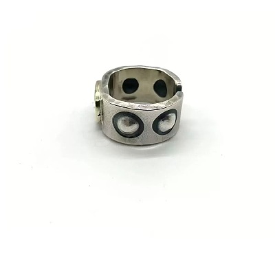 Halloween Two Tone Alloy Skull Cuff Open Rings for Unisex WG69205-01-1