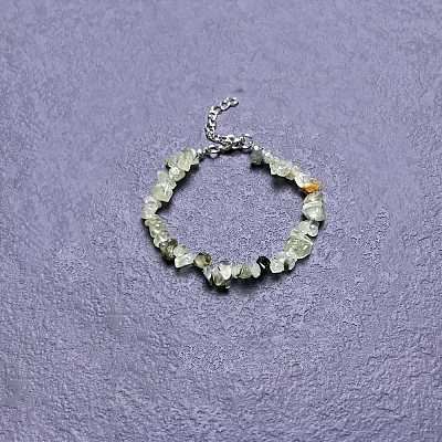 Natural Prehnite Chip Beaded Bracelets for Women IW6789-58-1