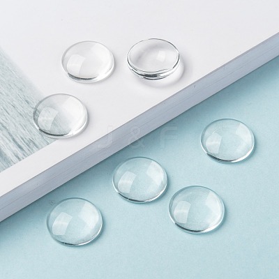 Transparent Glass Cabochons X-GGLA-R026-16mm-1