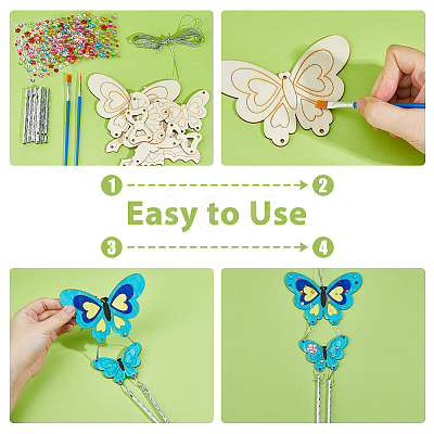 DIY Wood Butterfly Wind Chime Making Kits DIY-FH0010-13-1