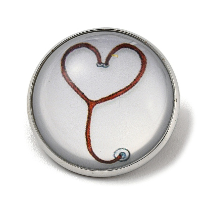 Round Glass Brooches FIND-Q096-01N-1