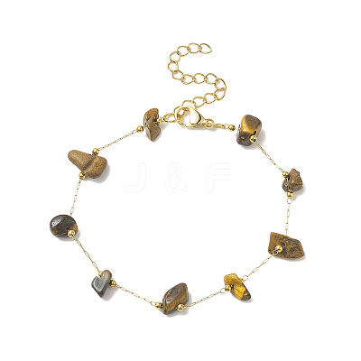 Natural Mixed Gemstone Chips Beaded Bracelet BJEW-JB09941-1
