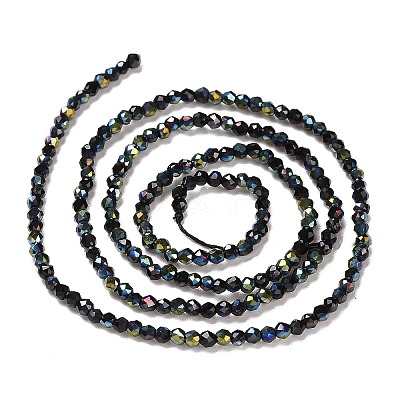 Electroplate Glass Beads Strands GLAA-H021-01A-HP09-1