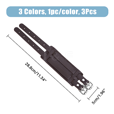 3Pcs 3 Colors Imitation Leather Cord Bracelet BJEW-FH0001-02-1