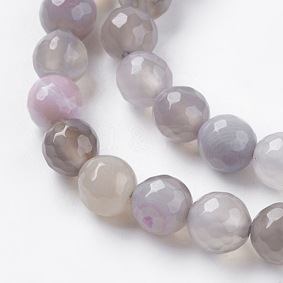 Natural Striped Agate/Banded Agate Beads Strands G-G581-8mm-09-1
