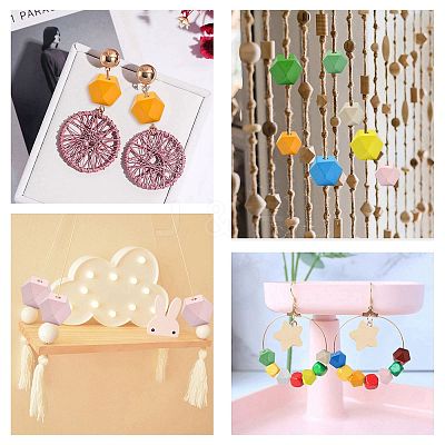 20Pcs 10 Colors Wood Beads WOOD-FS0002-58-1