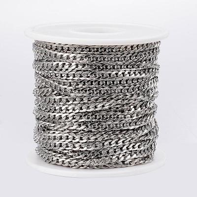 Tarnish Resistant 304 Stainless Steel Cuban Link Chains CHS-H009-33P-1