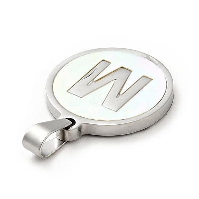 304 Stainless Steel with White Shell Pendants STAS-G268-01M-P-1