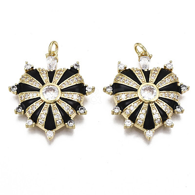 Brass Micro Pave Cubic Zirconia Pendants ZIRC-N039-055A-NF-1