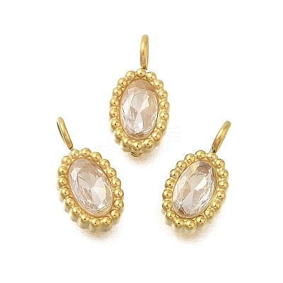 304 Stainless Steel Micro Pave Cubic Zirconia Charms STAS-U027-02G-04-1