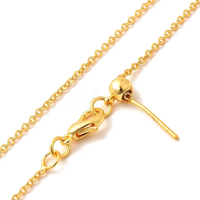 1mm Rack Plating Brass Cable Chain Adjustable Slider Necklaces for Women Men X-MAK-L044-04G-1