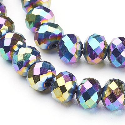 Electroplate Glass Beads Strands LS-GR7X10MMY-M-1