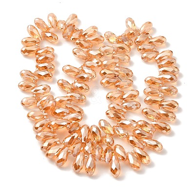 Electroplate Transparent Glass Beads Strands EGLA-B006-01A-PL01-1