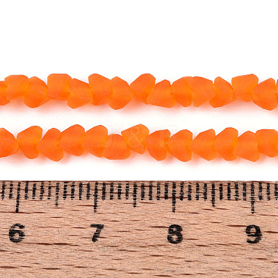 Frosted Transparent Glass Beads Strands GLAA-N016-4mm-09-1