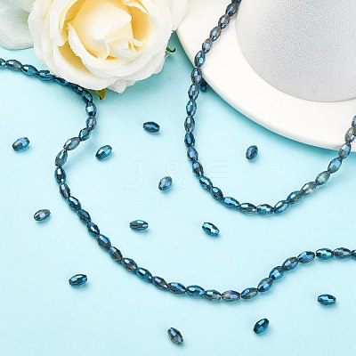 Electroplate Glass Beads Strands EGLA-J013-4X6mm-F34-1