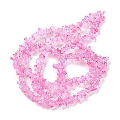 Spray Painted Transparent Glass Beads Strands GLAA-P060-01A-09-1