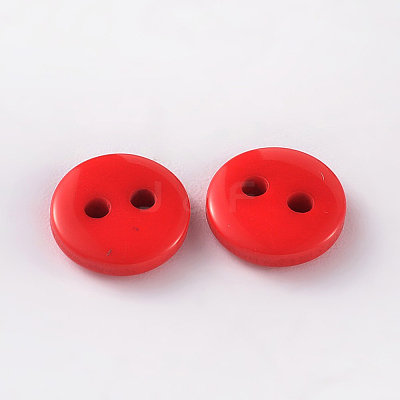 2-Hole Flat Round Resin Sewing Buttons for Costume Design BUTT-E119-24L-10-1