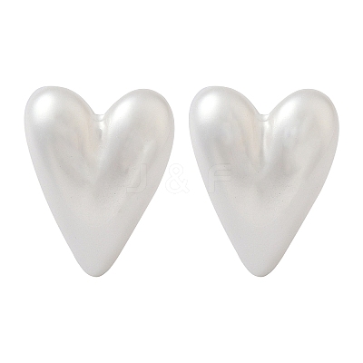 304 Stainless Steel Plastic Imitation Pearl Stud Earrings EJEW-R030-01G-04-1