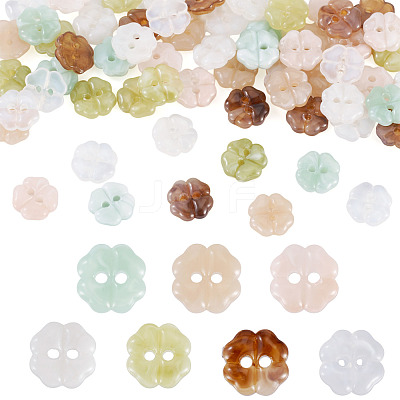 70Pcs 7 Colors Resin Buttons BUTT-TA0001-42-1