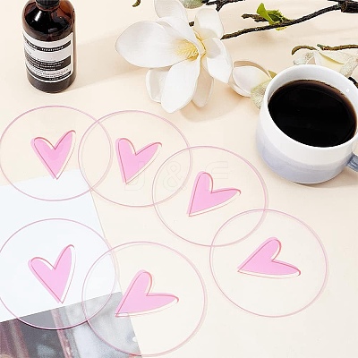 6Pcs Transparent Acrylic Cup Mats AJEW-FG0002-10B-1