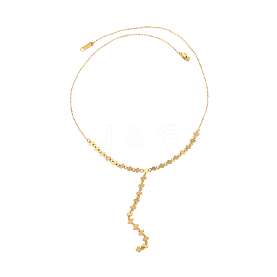 Rectangle 304 Stainless Steel Y-shaped Necklaces for Women STAS-OY013-89G-1