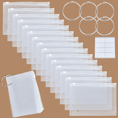 100Pcs Rectangle Frosted Plastic Packing Resealable Bags ABAG-CY0001-09-1