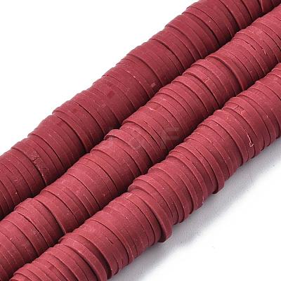 Flat Round Handmade Polymer Clay Beads CLAY-R067-12mm-29-1