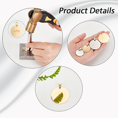 20Pcs 4 Styles 201 Stainless Steel Pendants STAS-GA0001-45-1