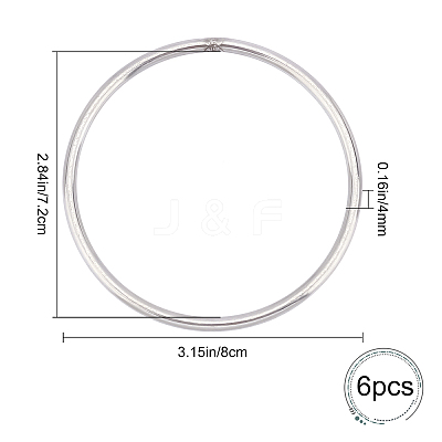 6Pcs 304 Stainless Steel Jump Rings STAS-GF0001-14-1