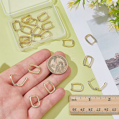 10 Pairs Brass Huggie Hoop Earrings EJEW-ME0001-08G-1