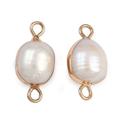 Natural Pearl Round Links KK-D423-03G-1