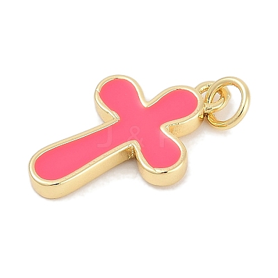 Brass Enamel Pendants KK-Q028-68G-02-1