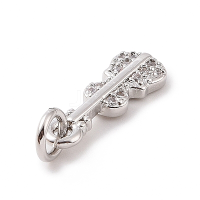 Brass Micro Pave Cubic Zirconia Charms KK-C012-13P-1