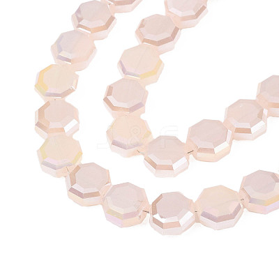 Electroplate Opaque Solid Color Glass Beads Strands EGLA-N002-27-B05-1