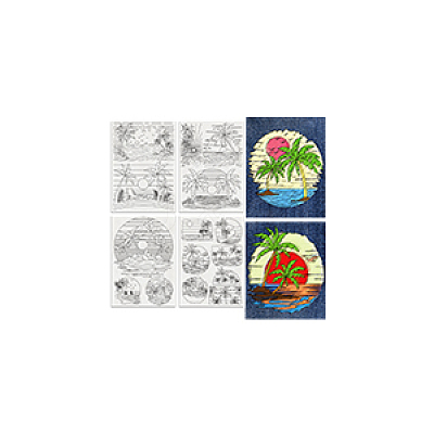 4 Sheets 11.6x8.2 Inch Stick and Stitch Embroidery Patterns DIY-WH0455-324-1