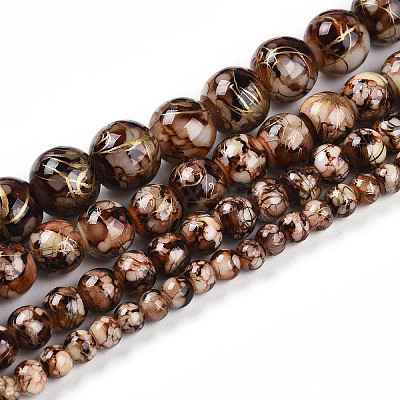 Baking Paint Glass Beads Strands DGLA-N003-10mm-B06-1