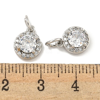 Brass Micro Pave Clear Cubic Zirconia Pendants KK-P275-30P-1