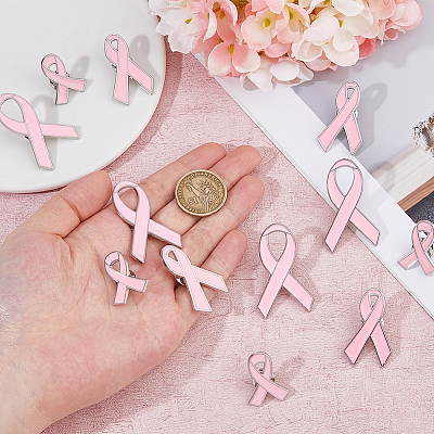 12Pcs 3 Styles Awareness Ribbon Theme Enamel Pins JEWB-FH0002-18-1