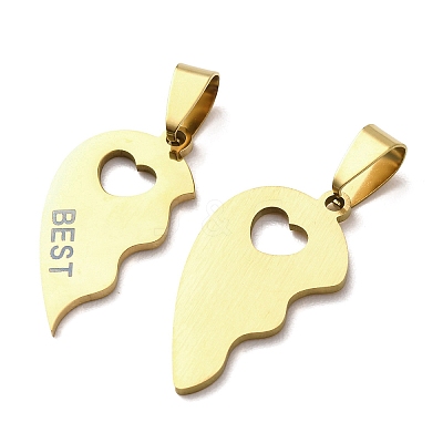 201 Stainless Steel Split Pendants STAS-F368-08G-1