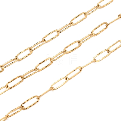 304 Stainless Steel Textured Paperclip Chains CHS-I009-01G-1