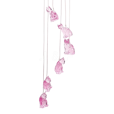 LED Solar Powered Cat Wind Chime HJEW-I009-13-1