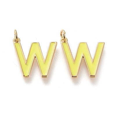 Brass Enamel Pendants KK-R139-02W-1