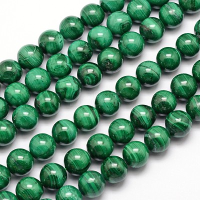 Natural Malachite Bead Strands G-O152-47-6mm-1