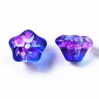 Two Tone Transparent Spray Painted Glass Beads GGLA-S054-011D-02-1