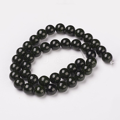 Synthetic Green Goldstone Beads Strands X-G-D169-02-8mm-1