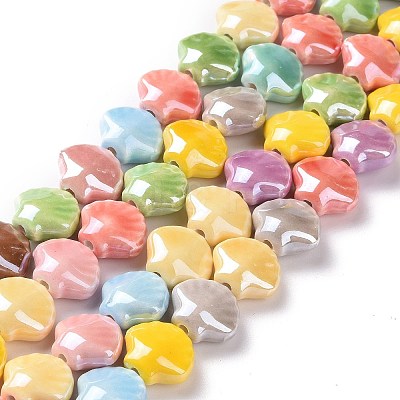 Glazed Porcelain Beads Strands PORC-K003-03-1