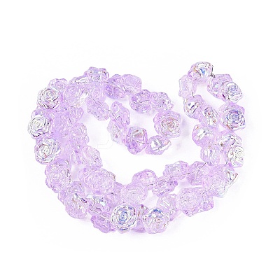 Electroplate Transparent Glass Beads Strands EGLA-N056-02A-03-1